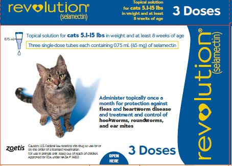Revolution 12% Selamectin Spot On Insect Infection Treatment for Cats - 3 x 0.75mL_1