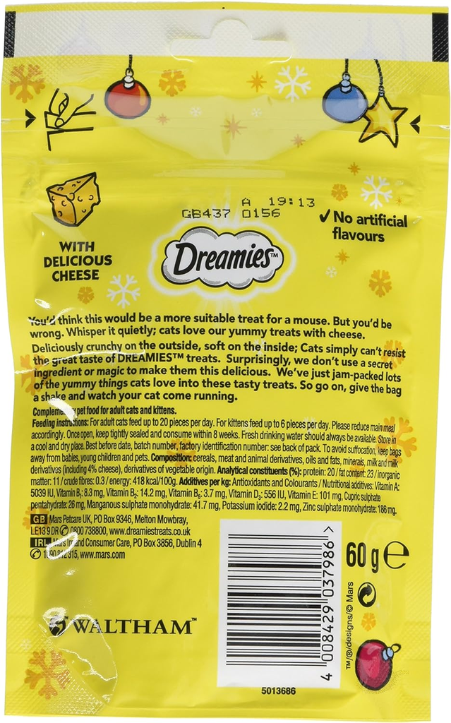 Dreamies Cat Treats Cheese - 6 x 60g_1