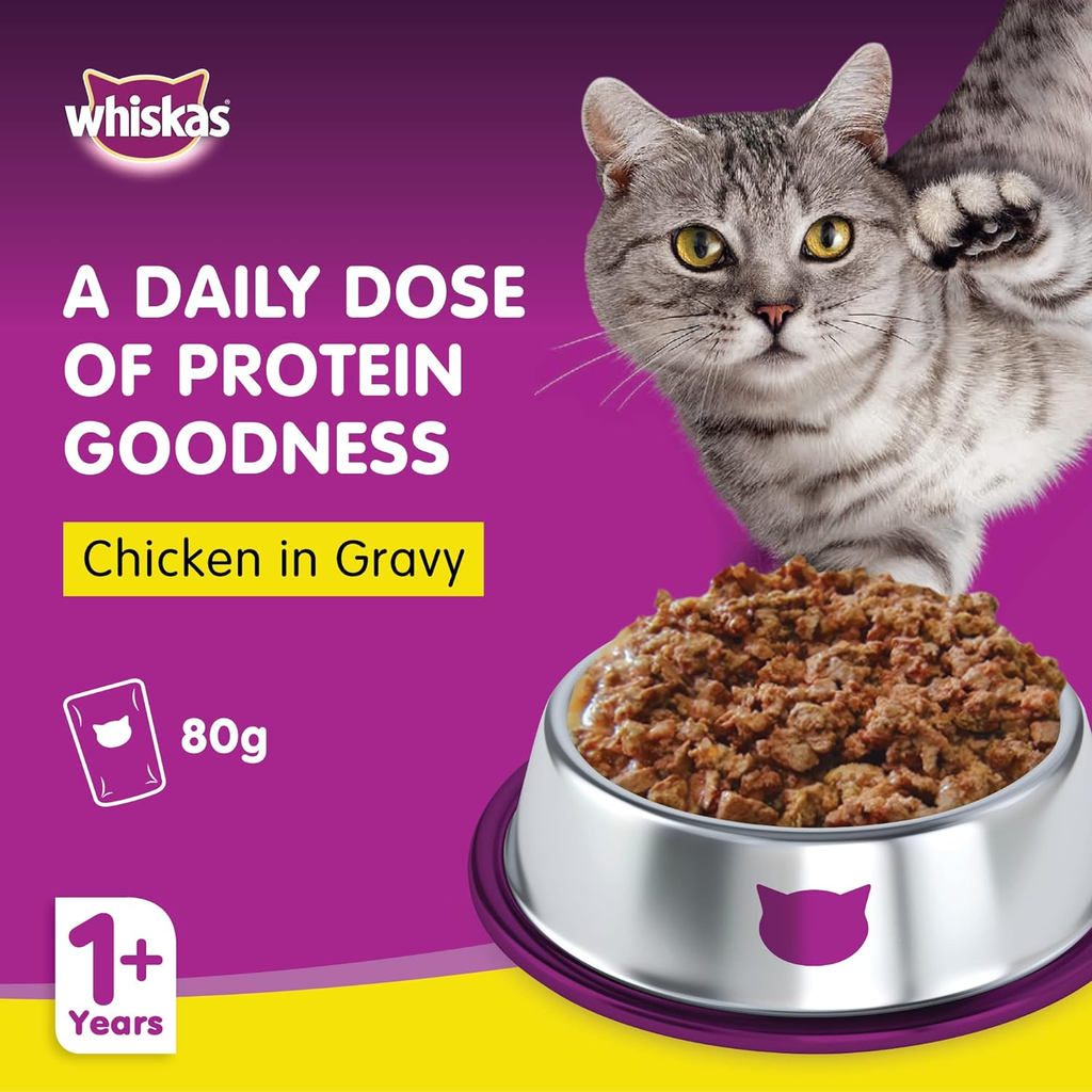 Whiskas Chicken Pouches Cat Wet Food - 24 x 80g_1