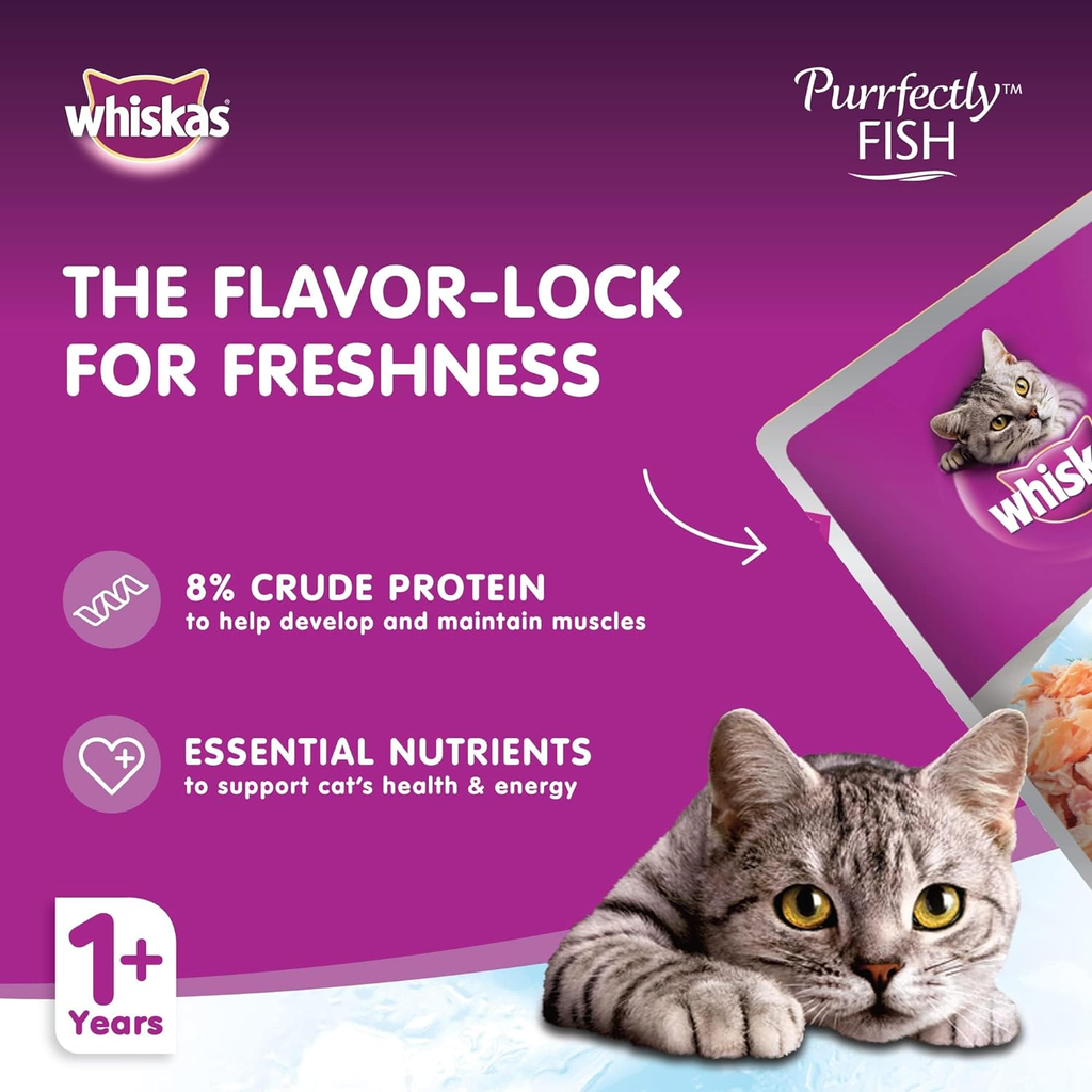 Whiskas Purrfectly Tuna and Salmon Cat Wet Food - 24 x 85g_2