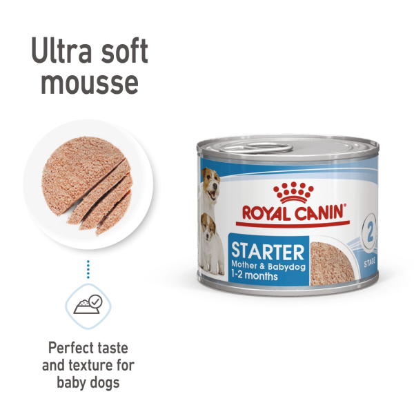 Royal Canin: Canine Health Nutrition Starter Mousse (Wet Food - Cans) - 12 x 195 g 
