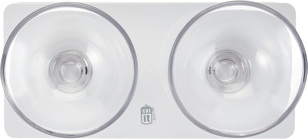 Catit Glass Cat Bowl White_1