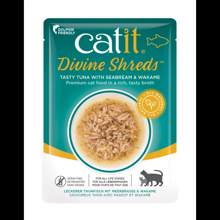Catit: Divine Shreds Pouch - 75g | Tuna with Seabream & Wakame