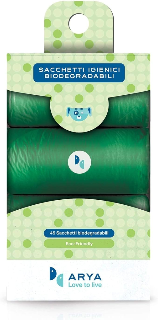 ليندوكات اريا إعادة تعبئة أكياس براز قابلة للتحلل - 3×15 كيس