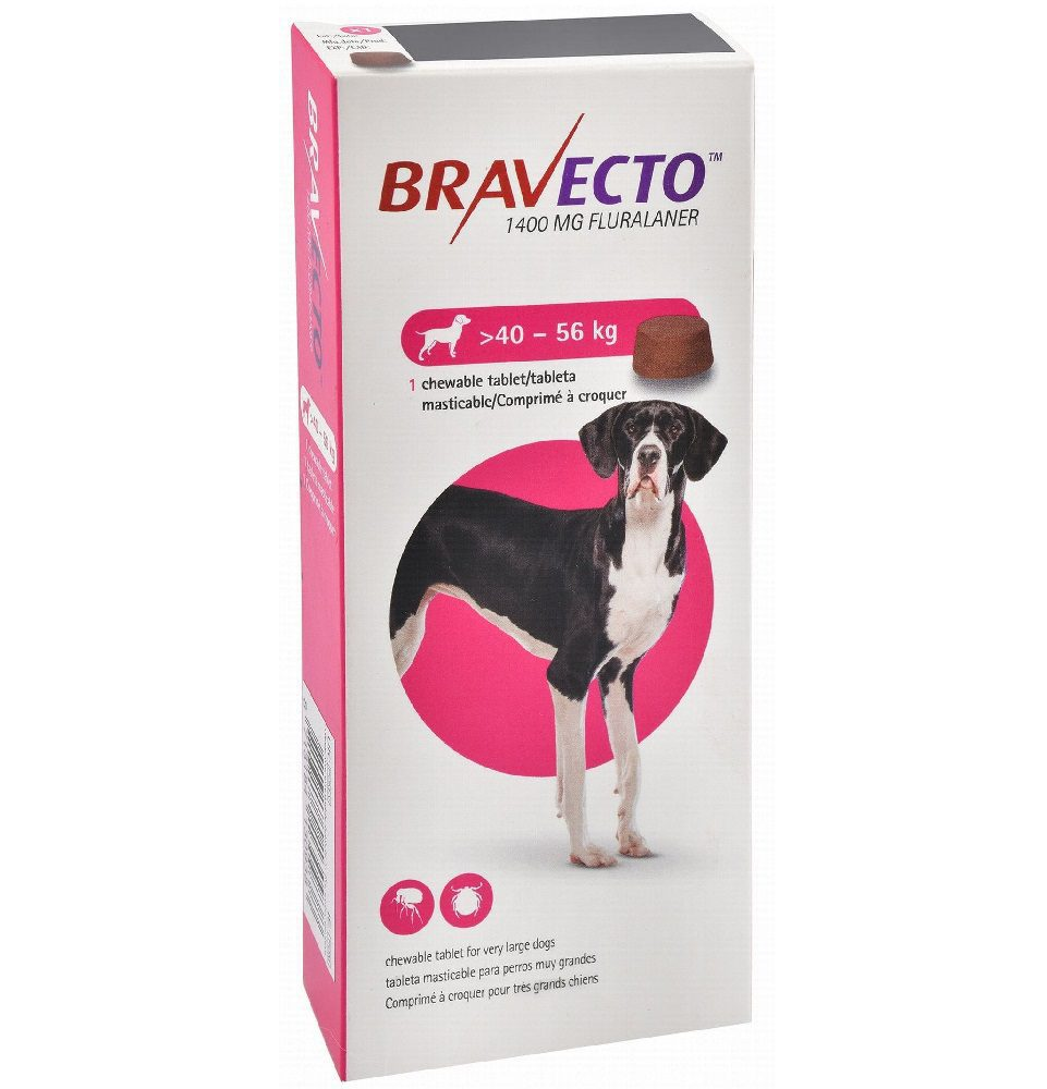 Bravecto 1400mg Flea & Tick Chewable Tablets for Dogs (40-56kg)