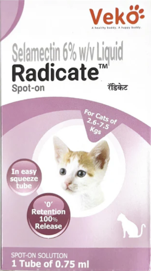 Veko Radicate 6% Selamectin Spot On Insect Infection Treatment for Cats - 0.75ml