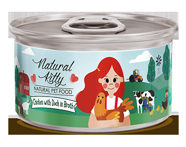 Natural Kitty: With Chicken & Duck in Broth - 80g