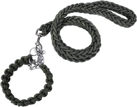 Braided Dog Leash - Medium, Army Green