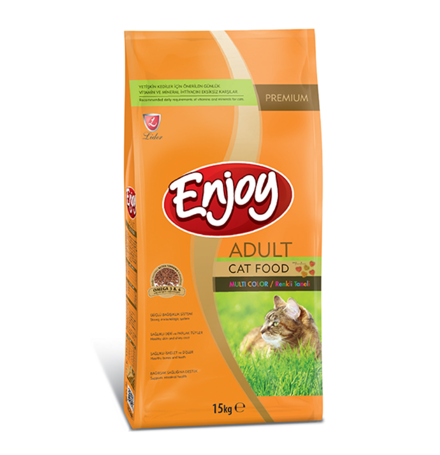 Enjoy: Multi Color Adult Cat Food - 15kg | Chicken