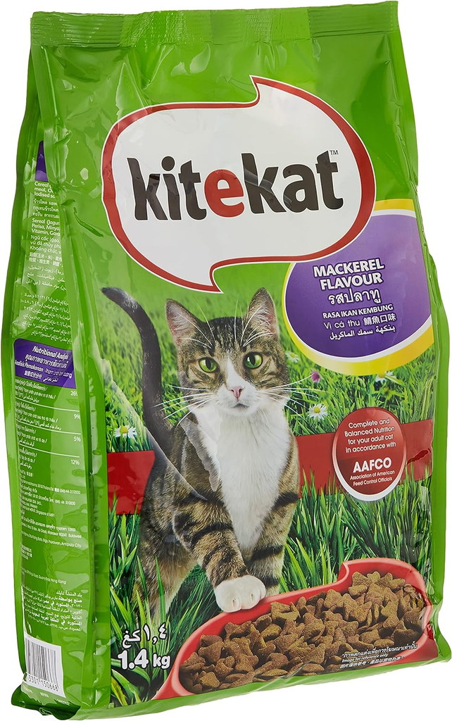 كيت كات طعام قطط جاف بنكهة الماكريل - 1.4 كجم