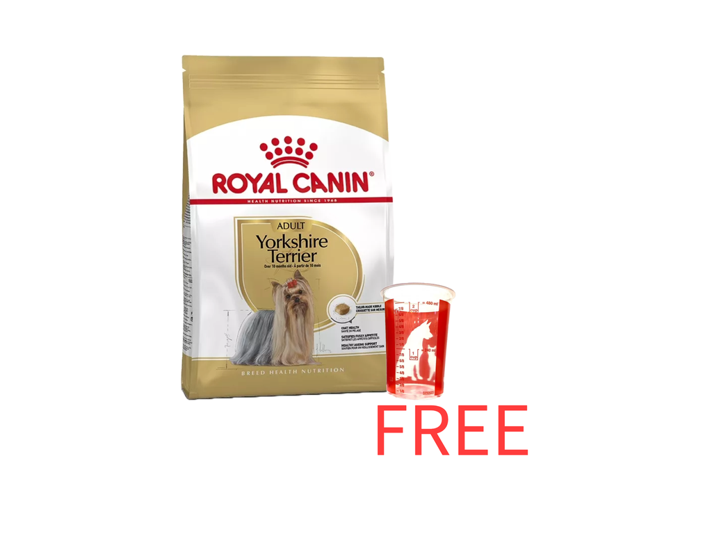 Royal Canin: Breed Health Nutrition Yorkshire Adult 1.5kg bag with Free Royal Canin 480ml Measuring Cup