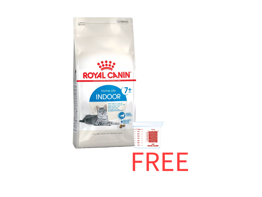 Royal Canin: Feline Health Nutrition Indoor 7+ Years 1.5kg bag with Free Royal Canin 240ml Measuring Cup