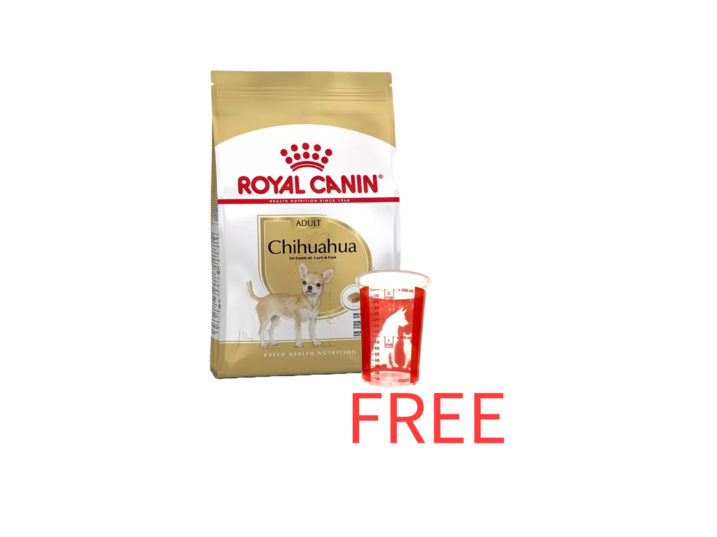 Royal Canin: Breed Health Nutrition Chihuahua Adult 1.5kg bag with Free Royal Canin 480ml Measuring Cup