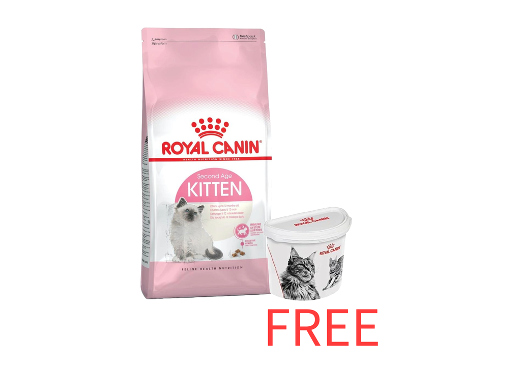Royal Canin: Feline Health Nutrition Kitten Dry Food - 2Kg with Free Royal Canin Dry Cat Food Container - 2Kg