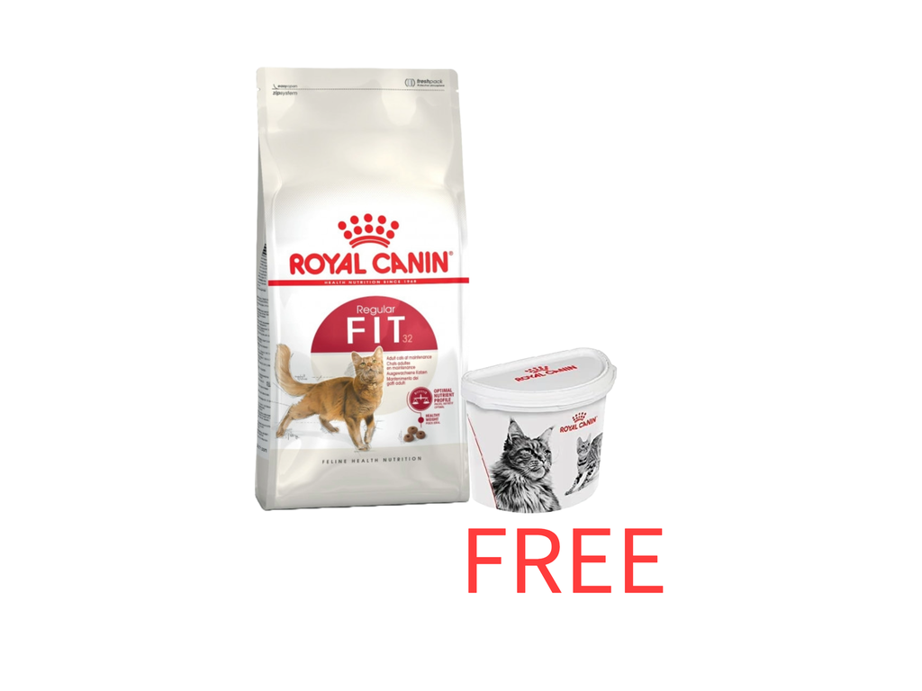 Royal Canin: Feline Health Nutrition Fit 32 - 2kg with Free Royal Canin Dry Cat Food Container - 2Kg