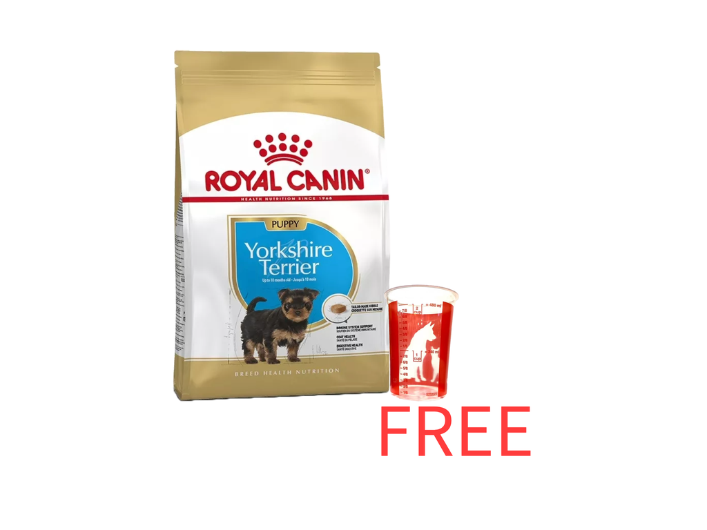 Royal Canin: Breed Health Nutrition Yorkshire Puppy 1.5kg bag with Free Royal Canin 480ml Measuring Cup