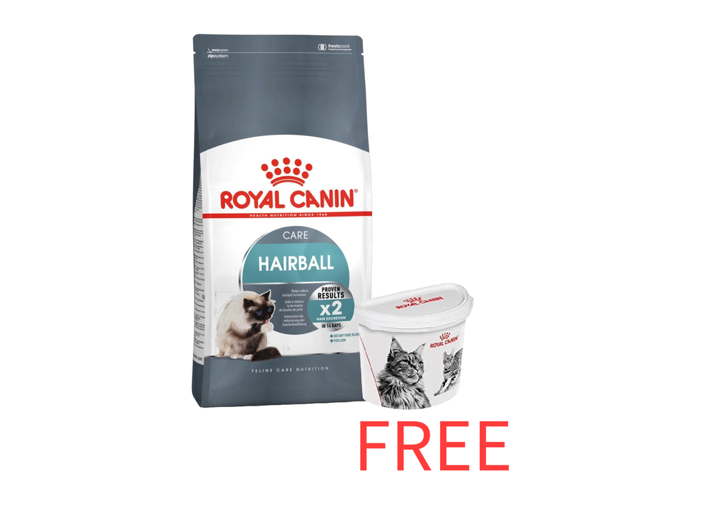 Royal Canin: Feline Care Nutrition Hairball Care - 2kg with Free Royal Canin Dry Cat Food Container - 2Kg