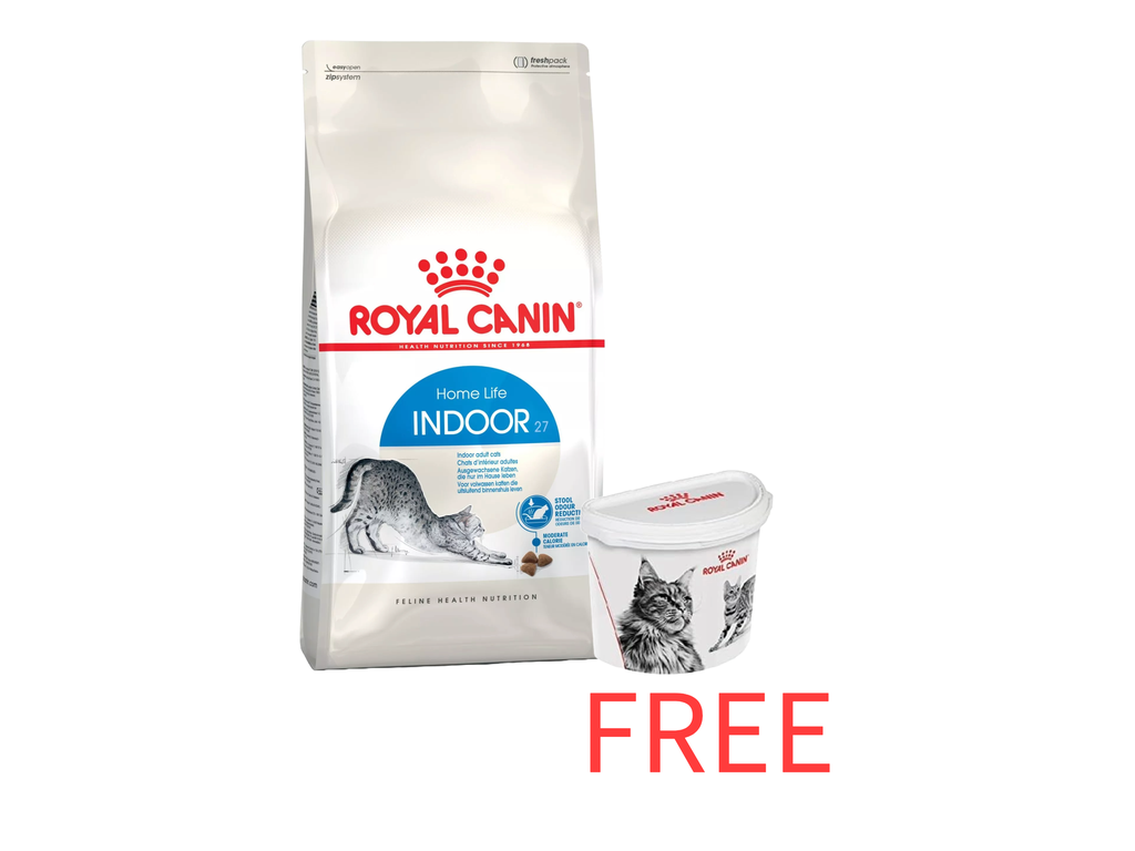 Royal Canin: Feline Health Nutrition Indoor - 2kg with Free Royal Canin Dry Cat Food Container - 2Kg