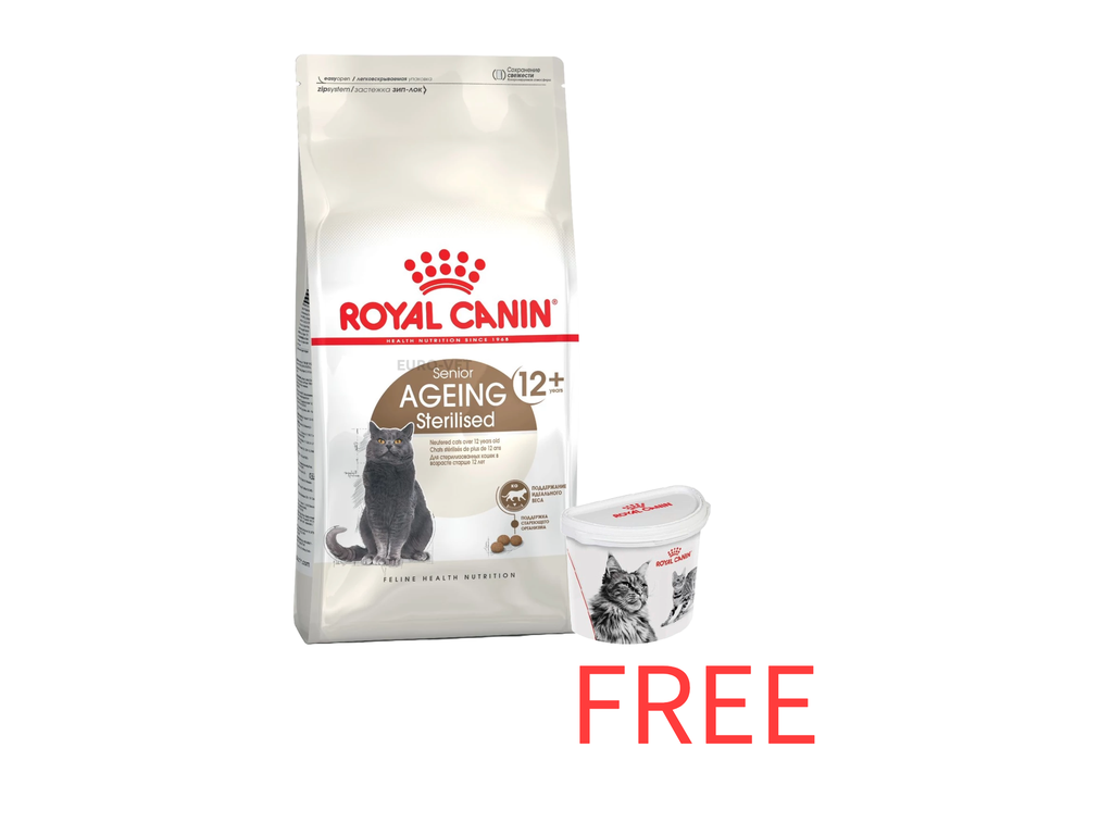 Royal Canin: Feline Health Nutrition Ageing 12+ Years - 2kg with Free Royal Canin Dry Cat Food Container - 2Kg