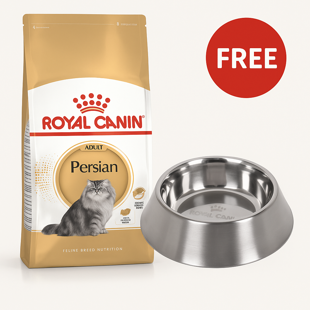 Royal Canin: Feline Breed Nutrition Persian Adult - 4kg with Free Royal Canin Stainless Steel Bowl For Cats - 340ml