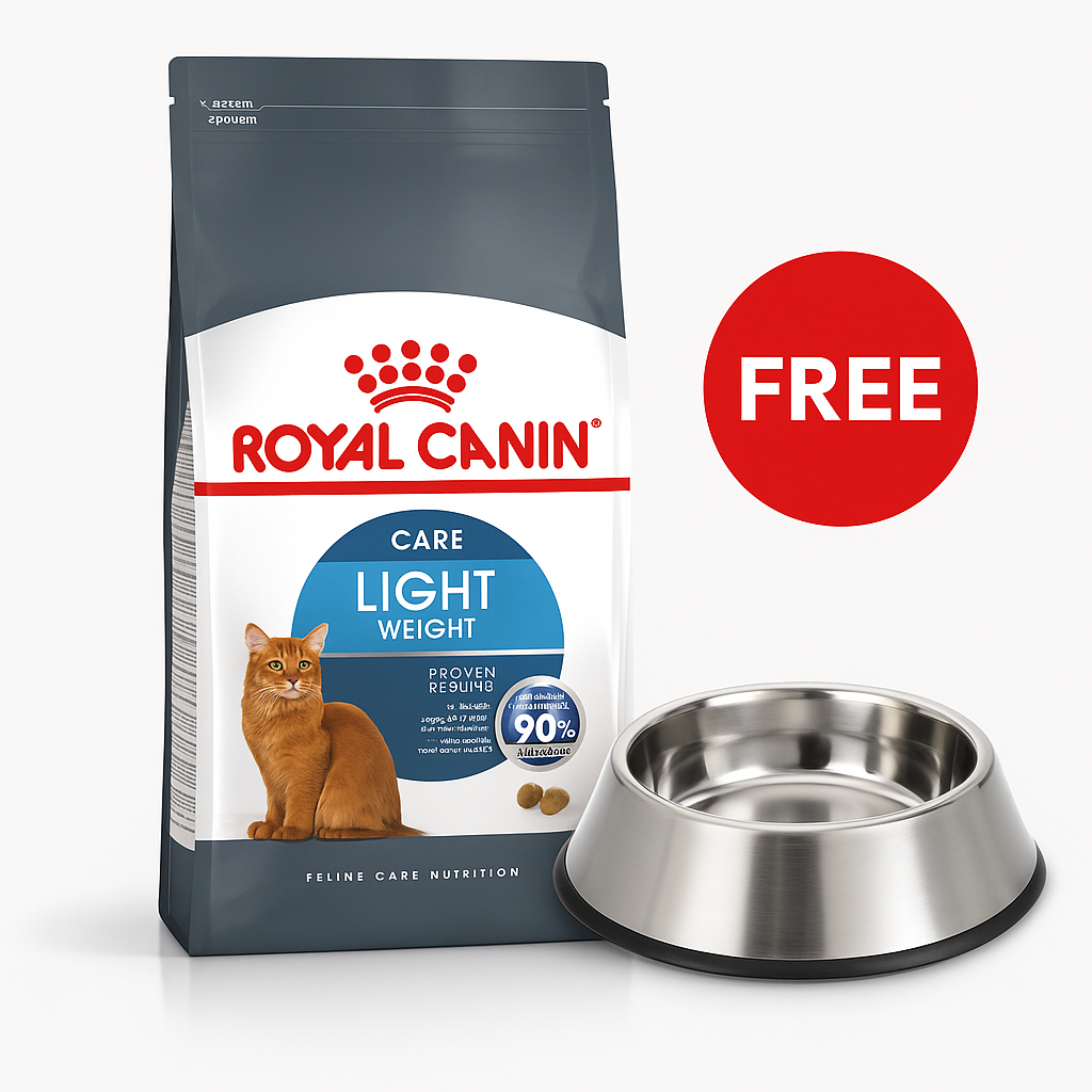 Royal Canin: Feline Care Nutrition Light Weight Care - 8kg with Free Royal Canin Plastic Square Container Cat - 10Kg