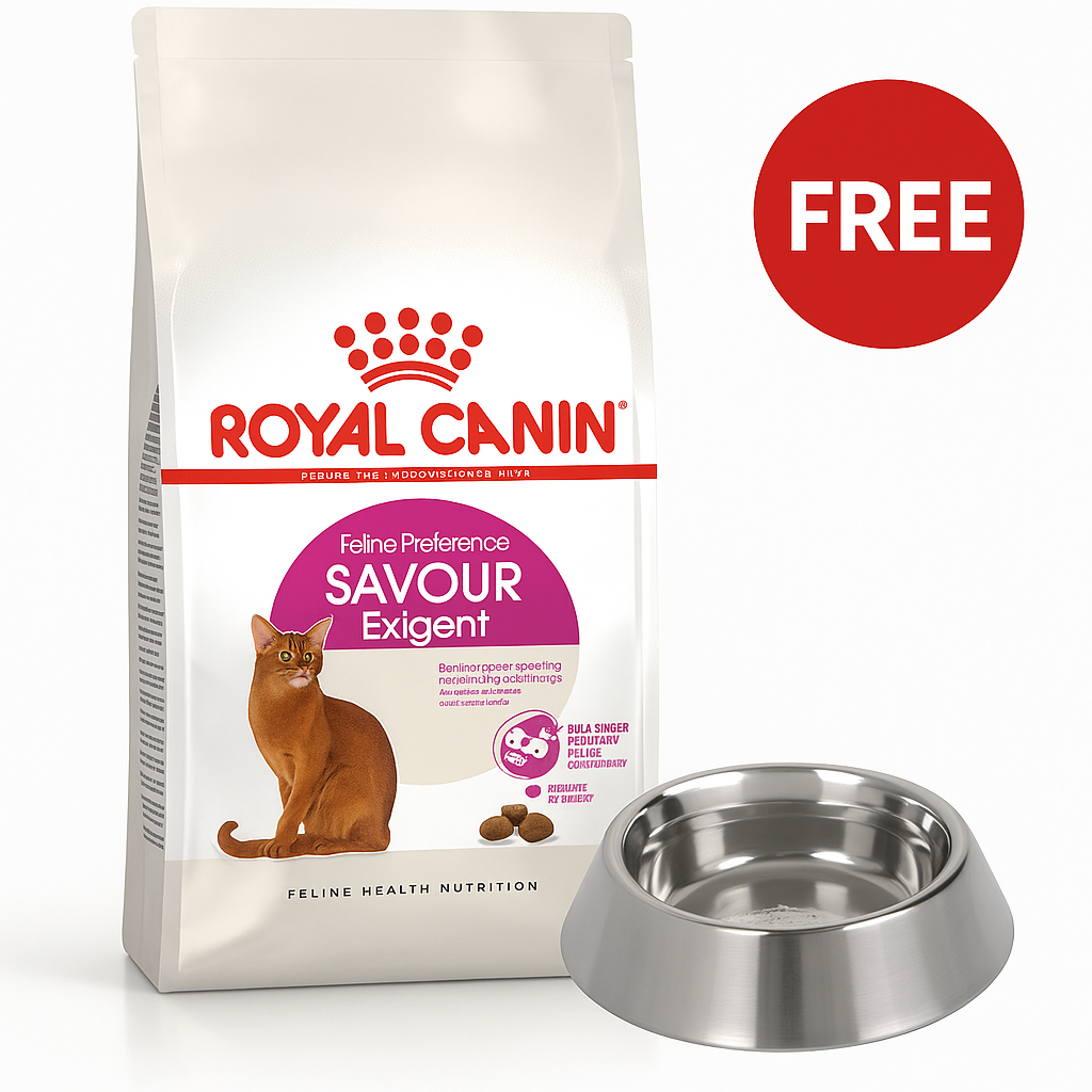 Royal Canin: Feline Health Nutrition Exigent Savour 10kg bag with Free Royal Canin 340ml Stainless Steel Bowl For Cats