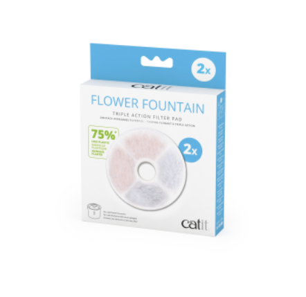 Catit Flower Fountain Triple Action Filter Pad, 2pcs