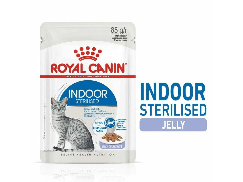 Royal Canin: Feline Health Nutrition Indoor Wet Food in Pouches / Jelly-Gelatina - 85g