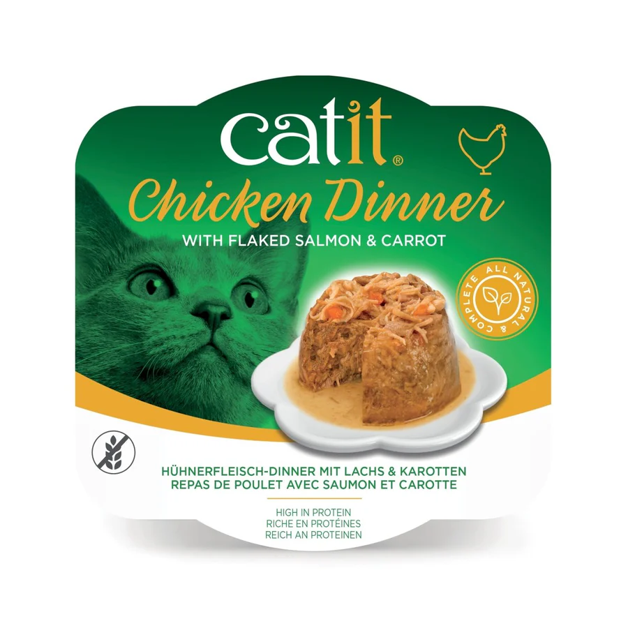 Catit Chicken Dinner, Salmon & Carrot 80 g, 6pcs/box 