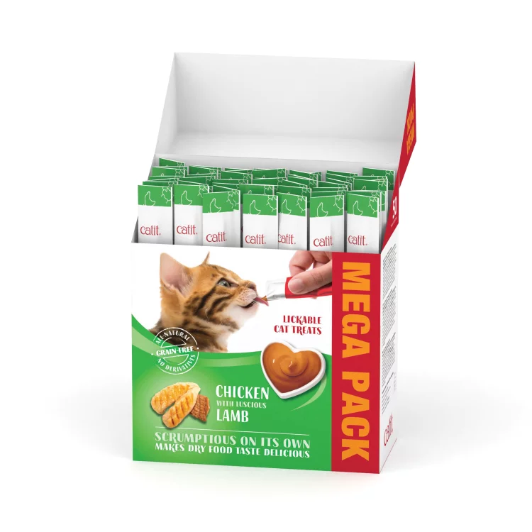 Catit: Creamy Treats Mega Pack Chicken with Lamb, 50 tubes/box