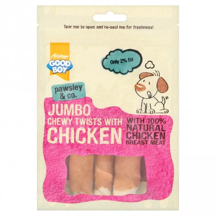 Armitage: Jumbo Chicken Chewy Twists - 100g