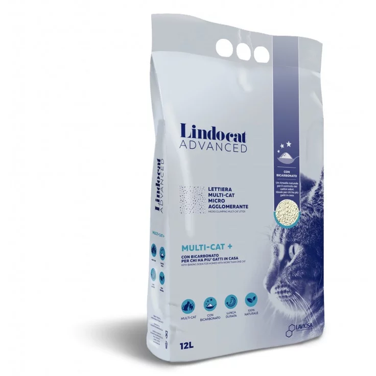 LindoCat White Bentonite Advanced Multi-Cat + - 12 L (Fragrance Free)