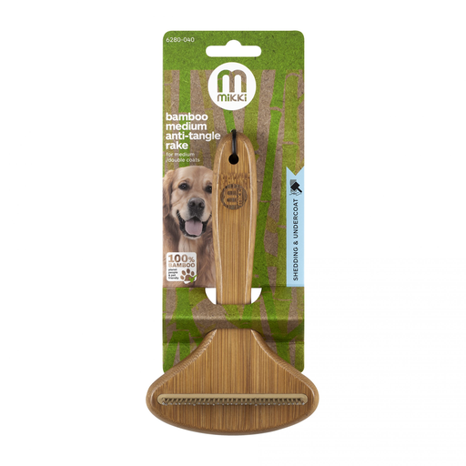 [30138100563] Mikki: Bamboo Anti-Tangle Rake - Medium