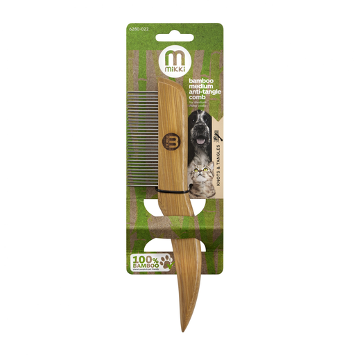 [30138100564] Mikki: Bamboo Anti-Tangle Comb - Medium