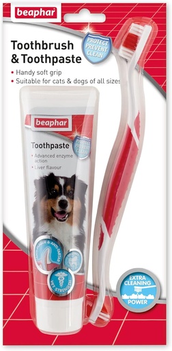 [30138100446] Beaphar: Toothbrush & Toothpaste Combipack