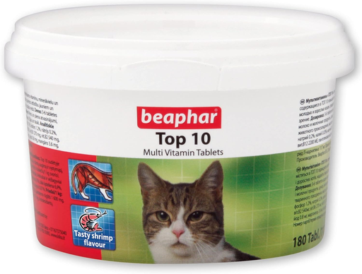[30138100551] Beaphar: Top 10 Cat Multi-Vitamins - 180 Tabs