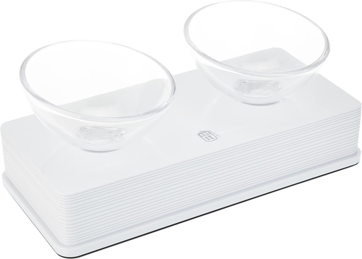 [30138100302] Catit: Glass Cat Bowl | White