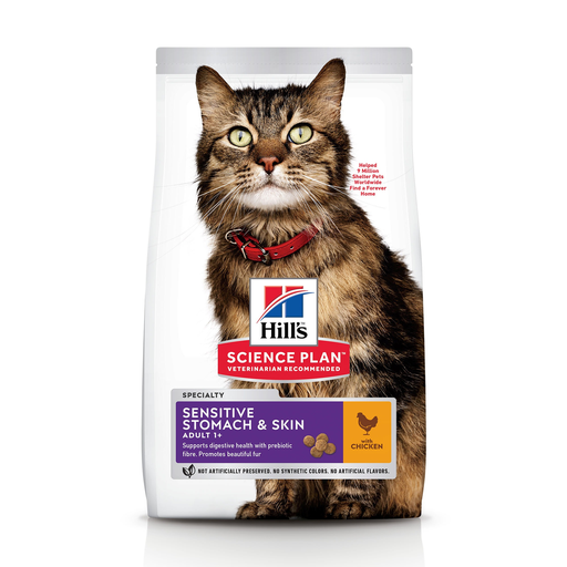 [30138100167] Hill’s: Science Plan Sensitive Stomach & Skin Adult Cat Food - 1.5 Kg | Chicken