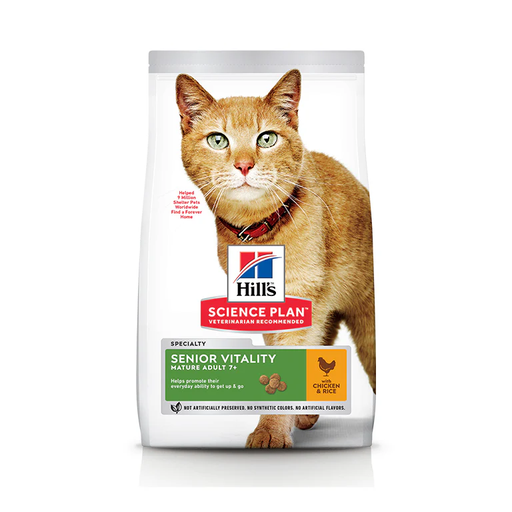[30138100165] Hill's Science Plan Senior Vitality Mature Adult 7+ Cat Food with Chicken & Rice - 1.5kg