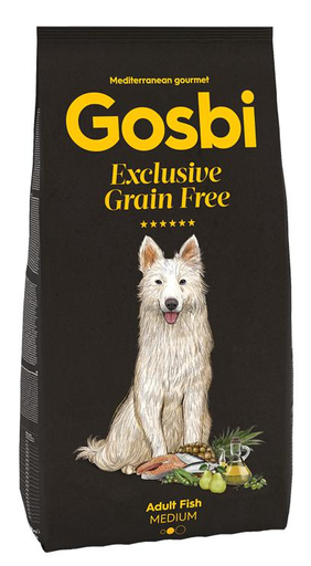 [30138100047] Gosbi: Exclusive Grain Free Adult Dog Medium Breed - 12kg | Fish