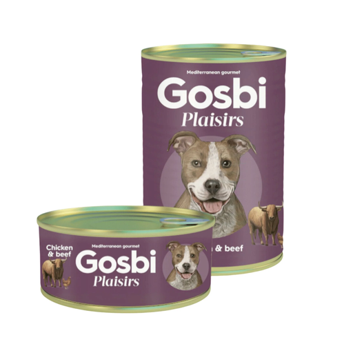 [30138100048] Gosbi: Plaisirs Canned Wet Dog Food - 185g | Chicken & Beef