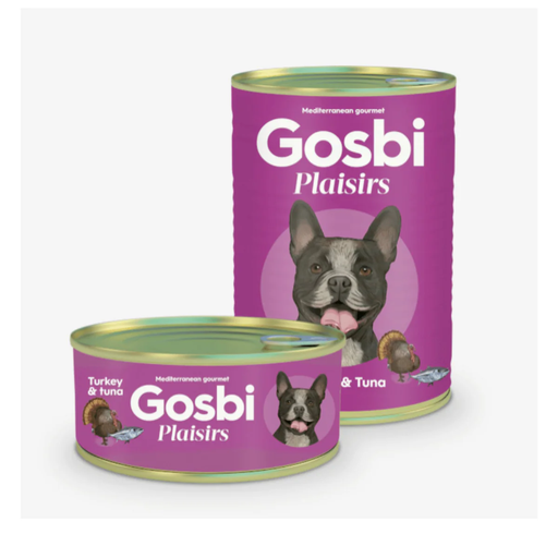 [30138100049] Gosbi: Plaisirs Canned Wet Dog Food - 185g | Turkey & Tuna