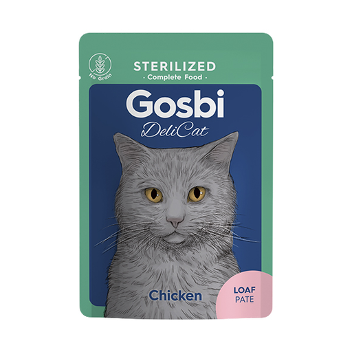 [30138100063] Gosbi: Delicat Adult Cat Sterilized Treat in Pouch - 70g | Chicken Loaf