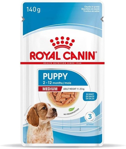 [30138100321] Royal Canin: Size Health Nutrition Medium Puppy Wet Food Pouch - 140g