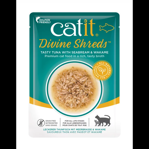 [30138100329] Catit: Divine Shreds Pouch - 75g | Tuna with Seabream & Wakame