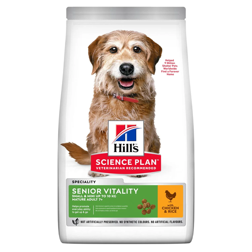 [30138100142] Hill's Science Plan Senior Vitality Small & Mini Mature Adult 7+ Dog Food with Chicken & Rice - 1.5kg
