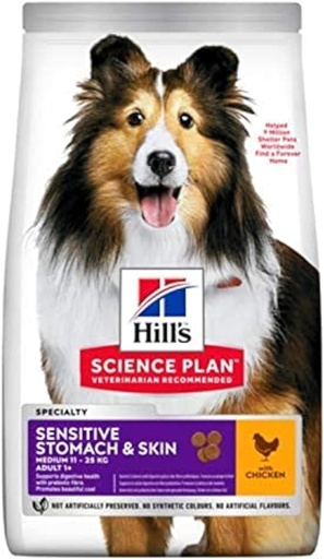 [30138100144] Hill's: Science Plan Sensitive Stomach & Skin Medium Adult Dog Food - 2.5kg | Chicken