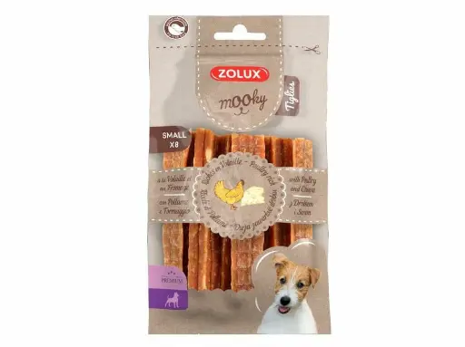 [30138100460] Zolux: Mooky Premium Tiglies Small - 8 Pcs | Chicken & Cheese