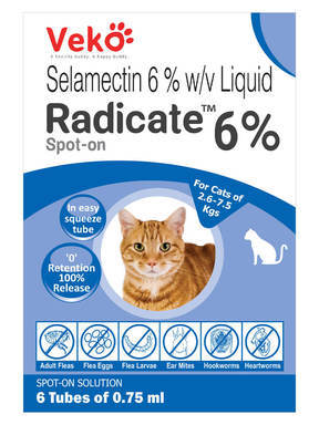 [30138100649] Veko Radicate 6% Selamectin Spot On Insect Infection Treatment for Cats - 0.75ml