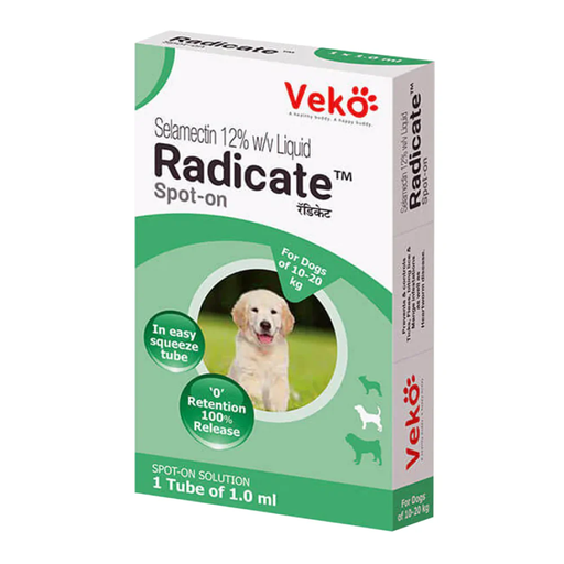 [30138100650] Veko Radicate 6% Selamectin Spot On Insect Infection Treatment for Dogs - 1mL